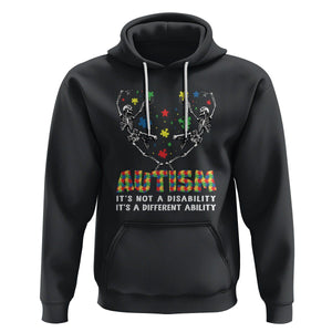 Autism Awareness Hoodie Skeleton It's Not A Disability It's A Different Ability TS09 Black Printyourwear