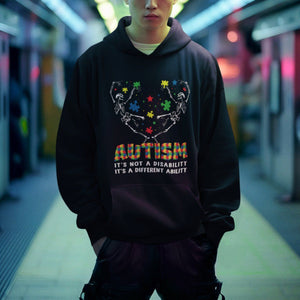 Autism Awareness Hoodie Skeleton It's Not A Disability It's A Different Ability TS09 Printyourwear