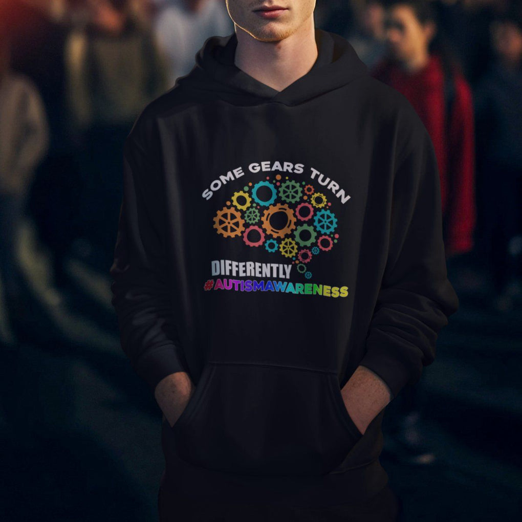 Autism Awareness Hoodie Some Gears Turn Differently Acceptance Neurodiversity Brain Gear TS02 Printyourwear