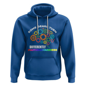 Autism Awareness Hoodie Some Gears Turn Differently Acceptance Neurodiversity Brain Gear TS02 Royal Blue Printyourwear