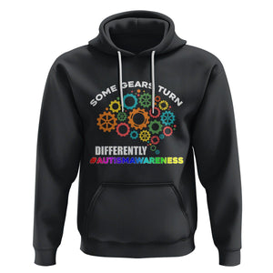 Autism Awareness Hoodie Some Gears Turn Differently Acceptance Neurodiversity Brain Gear TS02 Black Printyourwear