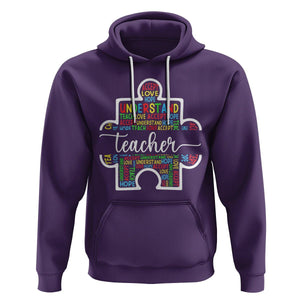 Autism Awareness Hoodie Special Teacher Teach Accept Understand Love TS09 Purple Printyourwear