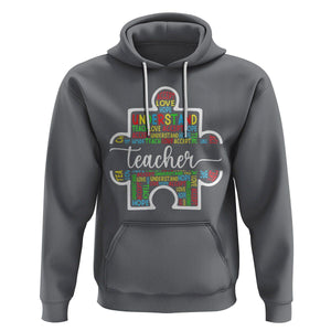 Autism Awareness Hoodie Special Teacher Teach Accept Understand Love TS09 Charcoal Printyourwear