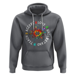 Autism Awareness Hoodie Special Teacher Teach Accept Understand Love TS09 Charcoal Printyourwear