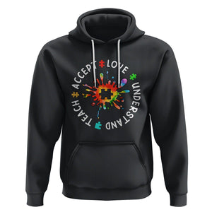 Autism Awareness Hoodie Special Teacher Teach Accept Understand Love TS09 Black Printyourwear