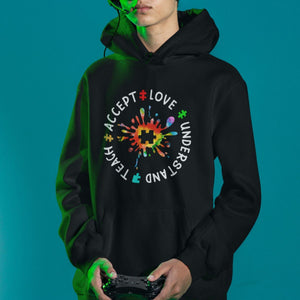 Autism Awareness Hoodie Special Teacher Teach Accept Understand Love TS09 Printyourwear