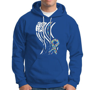 Autism Awareness Hoodie Spectrum Ribbon American Flag TS01 Royal Blue Printyourwear