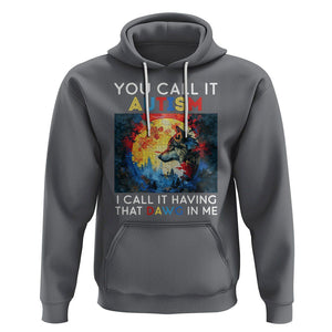 Autism Awareness Hoodie You Call It Autism I Call It Having That Dawg In Me Wolf Puzzle Moon TS09 Charcoal Printyourwear