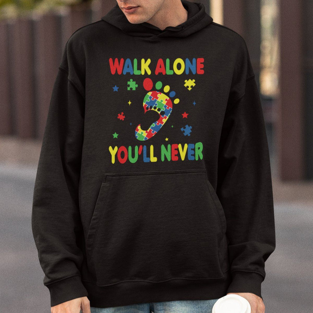 Autism Awareness Hoodie You'll Never Walk Alone Dad Mom Parents Support TS09 Printyourwear