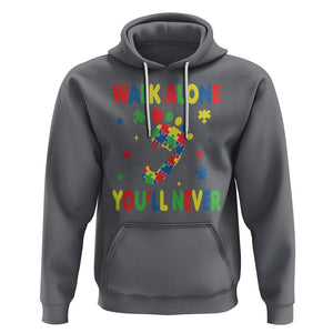 Autism Awareness Hoodie You'll Never Walk Alone Dad Mom Parents Support TS09 Charcoal Printyourwear