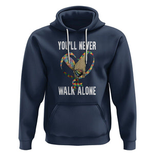 Autism Awareness Hoodie You'll Never Walk Alone Dad Support TS09 Navy Printyourwear