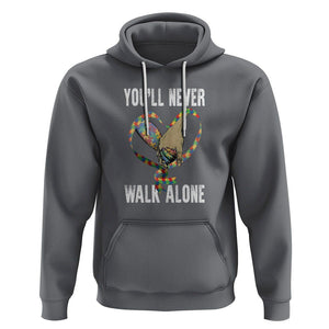 Autism Awareness Hoodie You'll Never Walk Alone Dad Support TS09 Charcoal Printyourwear