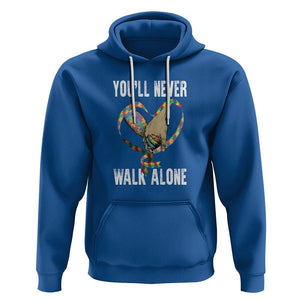 Autism Awareness Hoodie You'll Never Walk Alone Dad Support TS09 Royal Blue Printyourwear