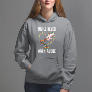 Autism Awareness Hoodie You'll Never Walk Alone Mom Support TS09 Charcoal Printyourwear