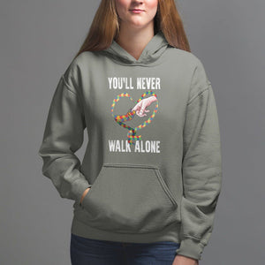 Autism Awareness Hoodie You'll Never Walk Alone Mom Support TS09 Military Green Printyourwear