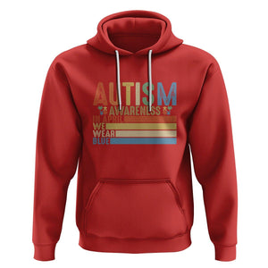 Autism Awareness Month Hoodie In April We Wear Blue Retro Vintage Puzzle Piece TS01 Red Printyourwear