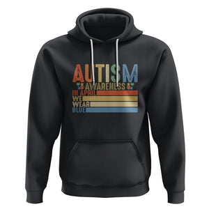 Autism Awareness Month Hoodie In April We Wear Blue Retro Vintage Puzzle Piece TS01 Black Printyourwear