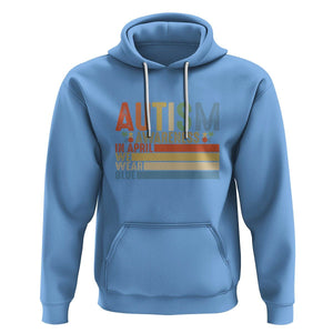 Autism Awareness Month Hoodie In April We Wear Blue Retro Vintage Puzzle Piece TS01 Carolina Blue Printyourwear