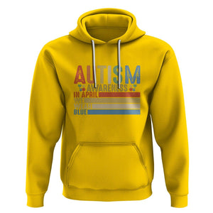 Autism Awareness Month Hoodie In April We Wear Blue Retro Vintage Puzzle Piece TS01 Daisy Printyourwear