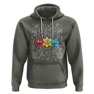 Autism Awareness Puzzle Periodic Table Autistic Hoodie TS09 Military Green Printyourwear