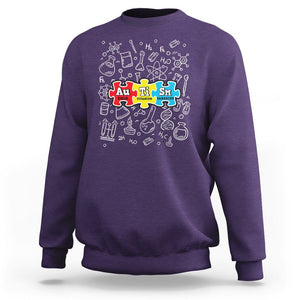 Autism Awareness Puzzle Periodic Table Autistic Sweatshirt TS09 Purple Printyourwear