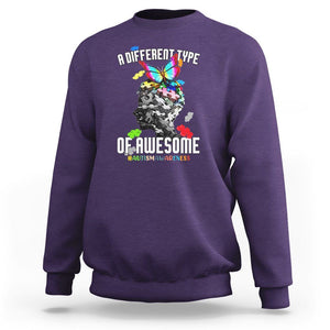 Autism Awareness Sweatshirt A Different Type Of Awesome Butterfly Puzzle Pieces TS02 Purple Printyourwear