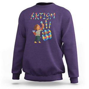 Autism Awareness Sweatshirt Artism Puzzle Boys Men Artist Autistic TS09 Purple Printyourwear