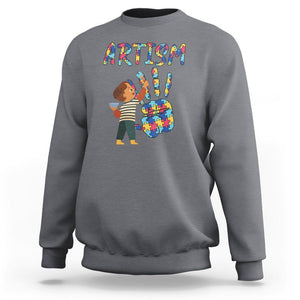 Autism Awareness Sweatshirt Artism Puzzle Boys Men Artist Autistic TS09 Charcoal Printyourwear