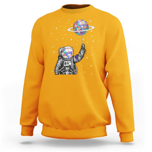 Autism Awareness Sweatshirt Astronaut Puzzle Balloon Autistic Outer Space TS09 Gold Printyourwear