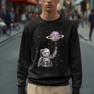 Autism Awareness Sweatshirt Astronaut Puzzle Balloon Autistic Outer Space TS09 Printyourwear