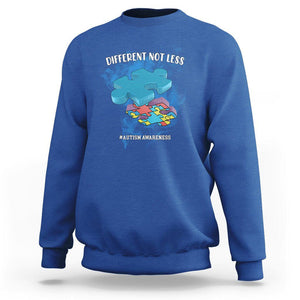 Autism Awareness Sweatshirt Different Not Less Support Spectrum Puzzle Piece TS02 Royal Blue Printyourwear