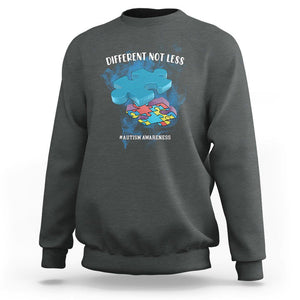 Autism Awareness Sweatshirt Different Not Less Support Spectrum Puzzle Piece TS02 Dark Heather Printyourwear