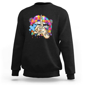 Autism Awareness Sweatshirt Don't Jundge What You Don't Understand Puzzle Lip TS09 Black Printyourwear