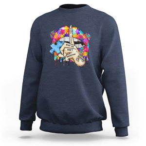 Autism Awareness Sweatshirt Don't Jundge What You Don't Understand Puzzle Lip TS09 Navy Printyourwear