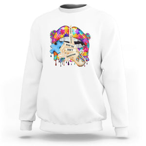 Autism Awareness Sweatshirt Don't Jundge What You Don't Understand Puzzle Lip TS09 White Printyourwear