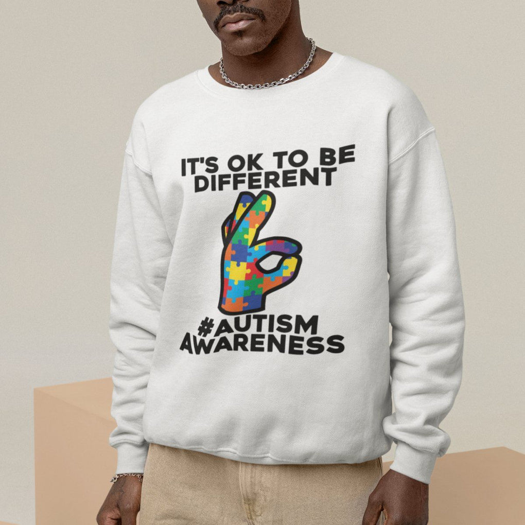 Autism Awareness Sweatshirt It's Ok To Be Different Acceptance Spectrum Puzzle Piece TS02 Printyourwear