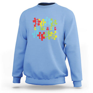 Autism Awareness Sweatshirt Rizz'em With The Tism Autistic TS09 Carolina Blue Printyourwear