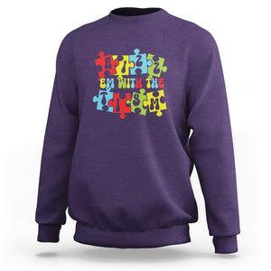 Autism Awareness Sweatshirt Rizz'em With The Tism Autistic TS09 Purple Printyourwear