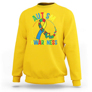 Autism Awareness Sweatshirt Spectrum Ribbon TS01 Daisy Printyourwear