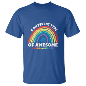 Autism Awareness T Shirt A Different Type Of Awesome Rainbow Puzzle Piece TS02 Royal Blue Printyourwear