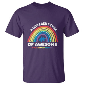 Autism Awareness T Shirt A Different Type Of Awesome Rainbow Puzzle Piece TS02 Purple Printyourwear