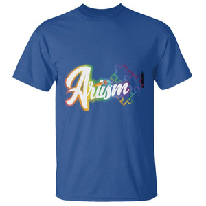 Autism Awareness T Shirt Artism Artist Autistic Rainbow Puzzle Aesthetic TS09 Royal Blue Printyourwear