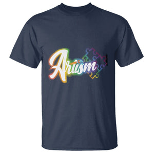 Autism Awareness T Shirt Artism Artist Autistic Rainbow Puzzle Aesthetic TS09 Navy Printyourwear