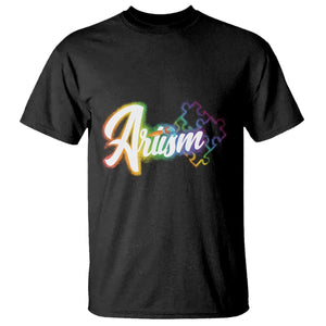 Autism Awareness T Shirt Artism Artist Autistic Rainbow Puzzle Aesthetic TS09 Black Printyourwear