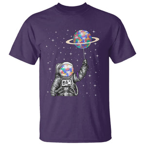 Autism Awareness T Shirt Astronaut Puzzle Balloon Autistic Outer Space TS09 Purple Printyourwear