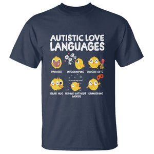 Autism Awareness T Shirt Autistic Love Languages Cute Chick TS09 Navy Printyourwear