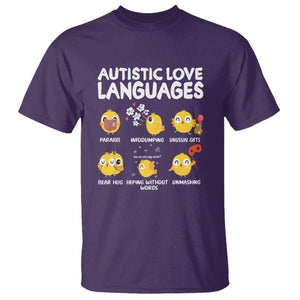 Autism Awareness T Shirt Autistic Love Languages Cute Chick TS09 Purple Printyourwear