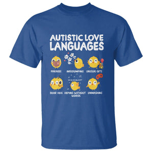 Autism Awareness T Shirt Autistic Love Languages Cute Chick TS09 Royal Blue Printyourwear