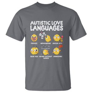 Autism Awareness T Shirt Autistic Love Languages Cute Chick TS09 Charcoal Printyourwear