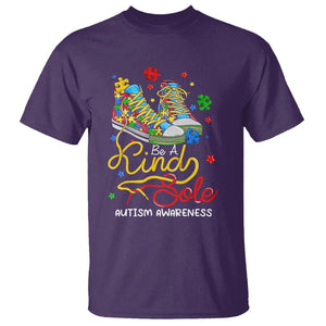 Autism Awareness T Shirt Be A King Sole Puzzle Shoe TS09 Purple Printyourwear